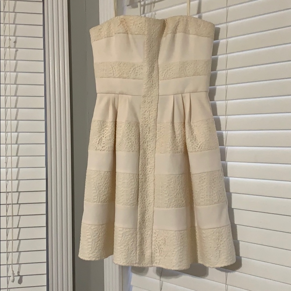 BCBG strapless,cream dress!!